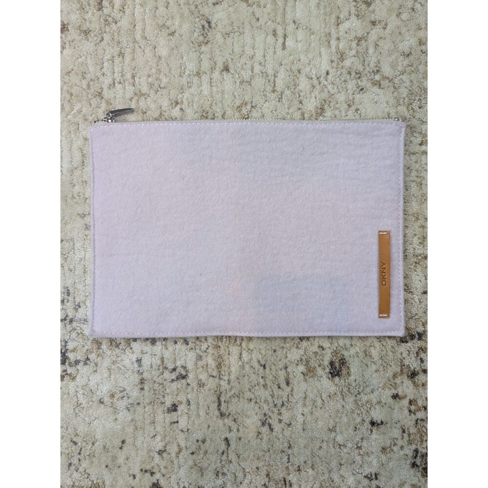 DKNY Felted Zippered Pouch Bag in Lilac Pink Rare Sample Item